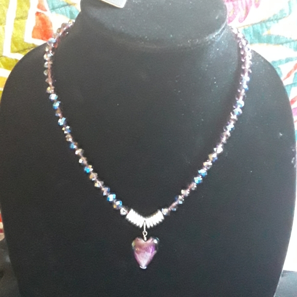 Bijoux Los Angeles Jewelry - Gemstone Crystal Beaded Heart Necklace